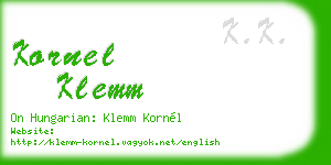 kornel klemm business card